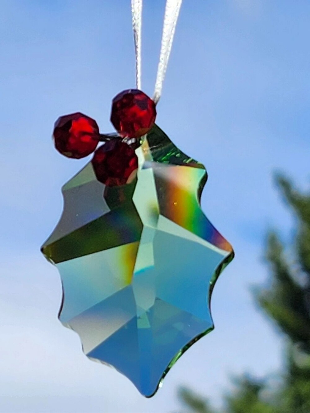 Swarovski Holly Leaf Holiday Christmas Crystal Ornament 870001